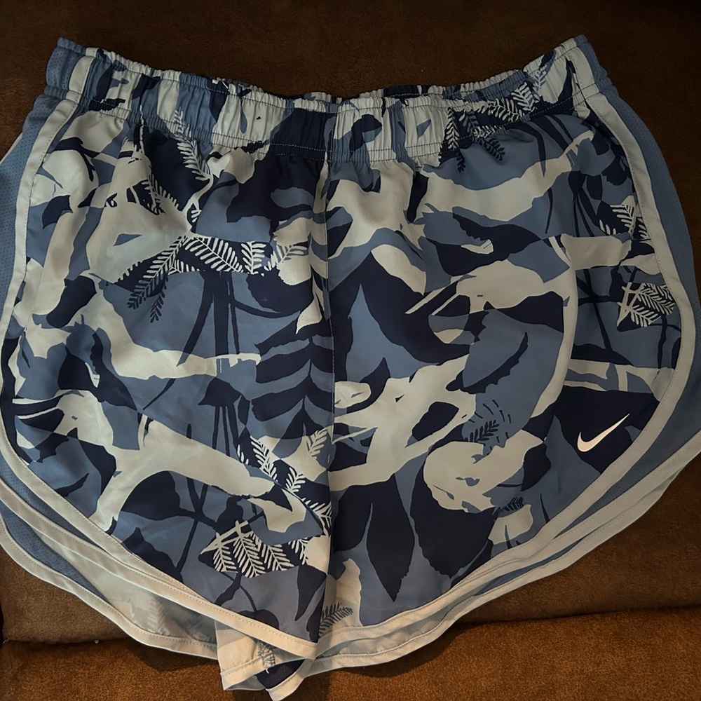 Nike Blue and White Athletic Running Shorts